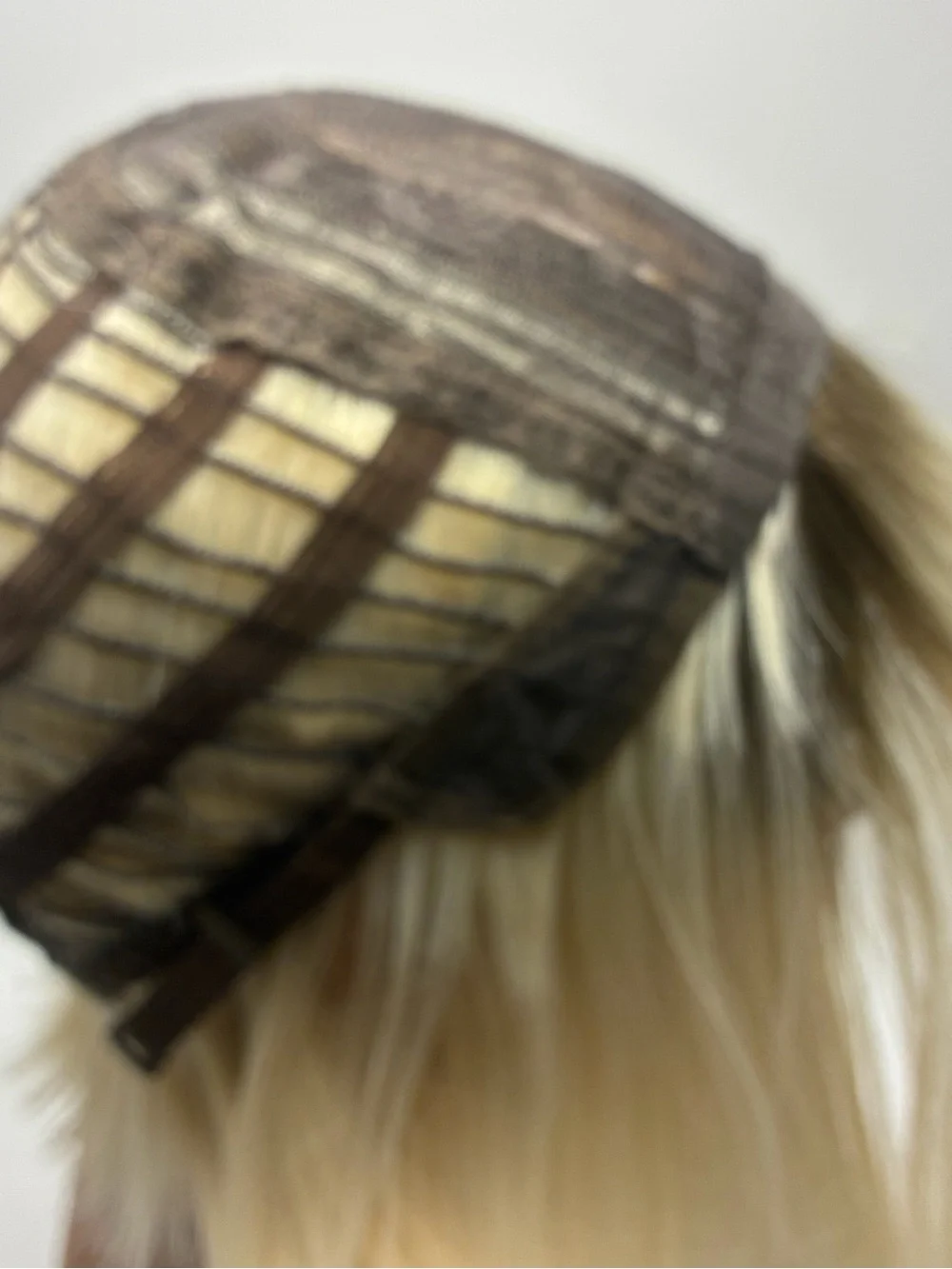 Blonde Short Bob Wig with Side Bangs - Women Hair. Human hair blended
